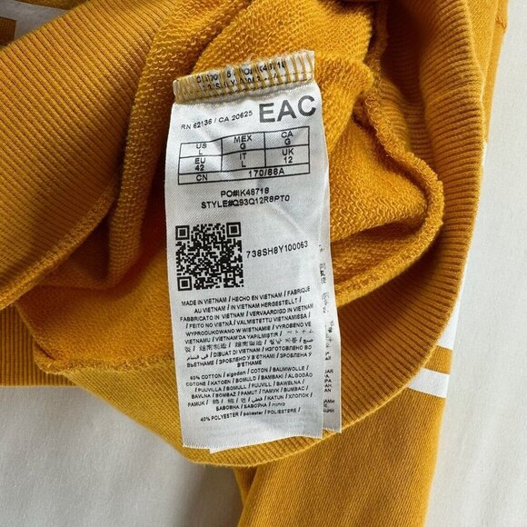 Guess Cropped Sweater Women Sz L Quarter Zip Spellout Pullover Activewear Yellow - Picture 8 of 12